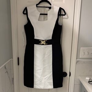 Elegant Black and White Dress